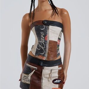 Jaded London Daytona Vegan Leather Corset Top